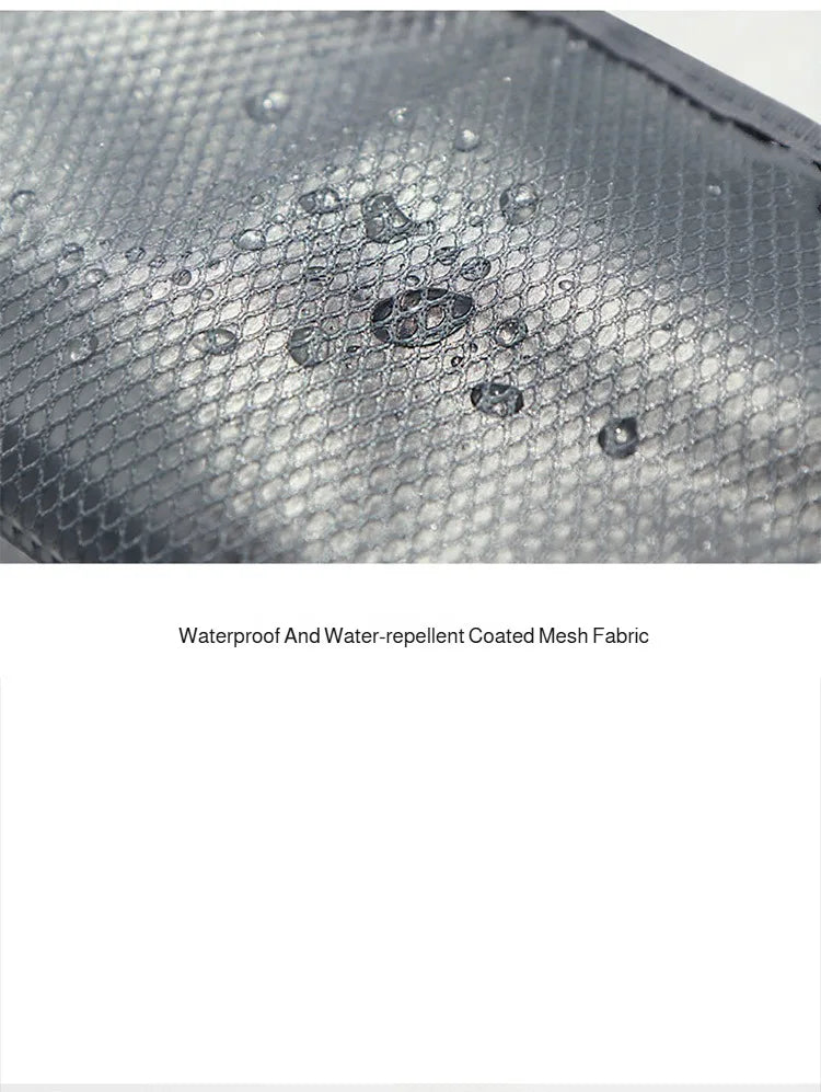 Portable Mesh Standing Toiletry Bag, Lightweight Foldable Clear Hanging Travel Organiser for Toothbrush & Travel