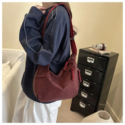 Women Fashion Leopard Print Crossbody Bag Large Capacity Hobo Shoulder Bag for Daily Commute Casual Outfit Armpit Bag