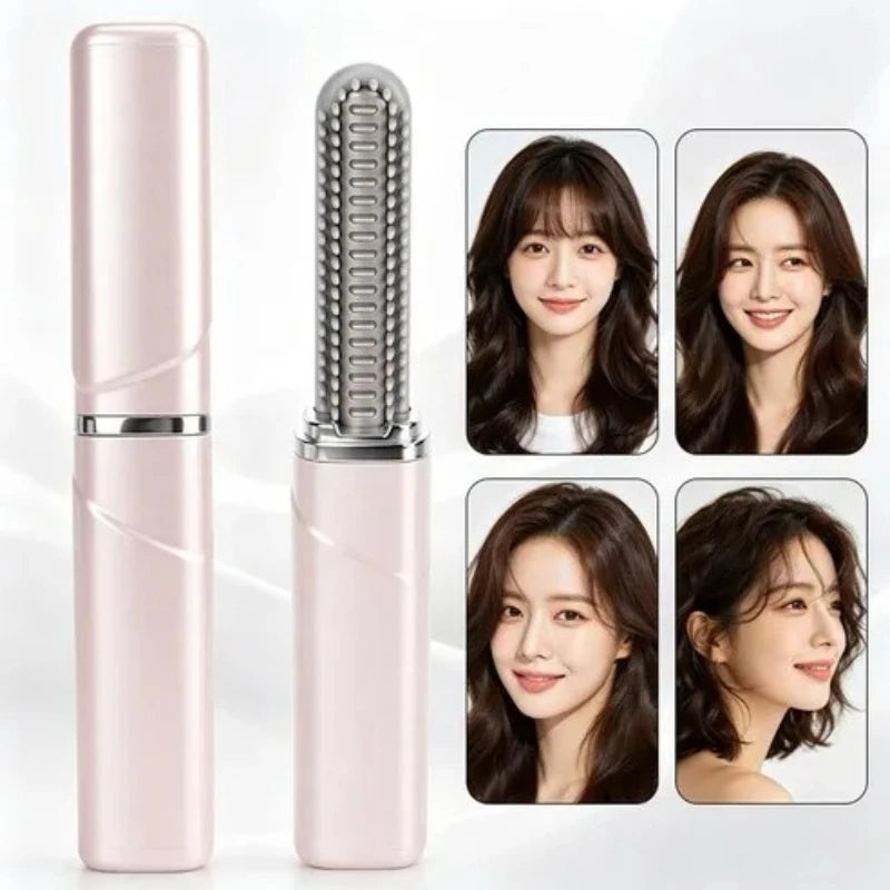 2026Portable Mini Straight Bangs Comb Hair Comb Wireless Charging Curling Iron Portable Styling Electric Comb Does Not Hurt Hair