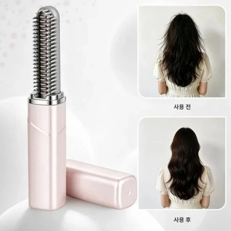 2026Portable Mini Straight Bangs Comb Hair Comb Wireless Charging Curling Iron Portable Styling Electric Comb Does Not Hurt Hair