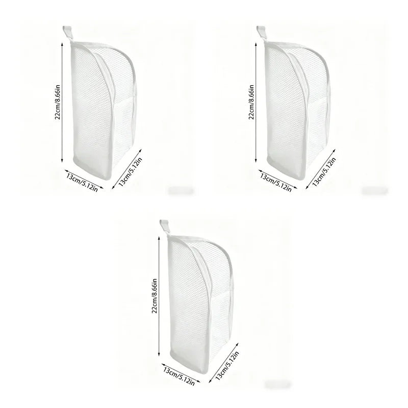 Portable Mesh Standing Toiletry Bag, Lightweight Foldable Clear Hanging Travel Organiser for Toothbrush & Travel