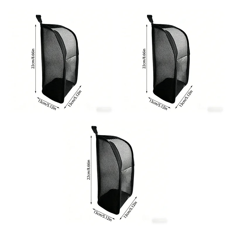 Portable Mesh Standing Toiletry Bag, Lightweight Foldable Clear Hanging Travel Organiser for Toothbrush & Travel