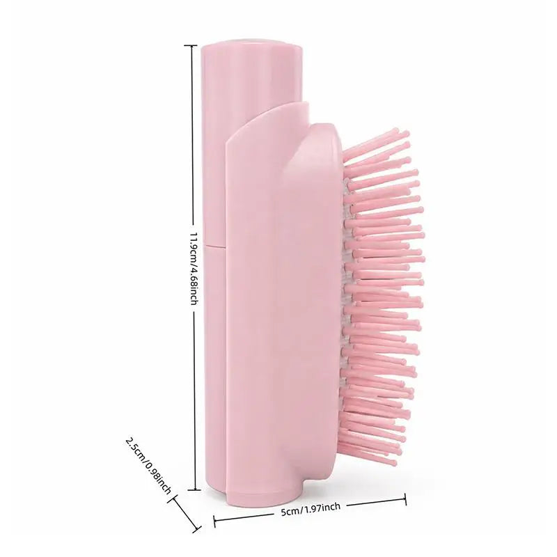 Portable Hair Brush with Built-in Fine Mist Spray Anti-frizz Quick Hydration Tool for Women Travel Daily Hair Styling