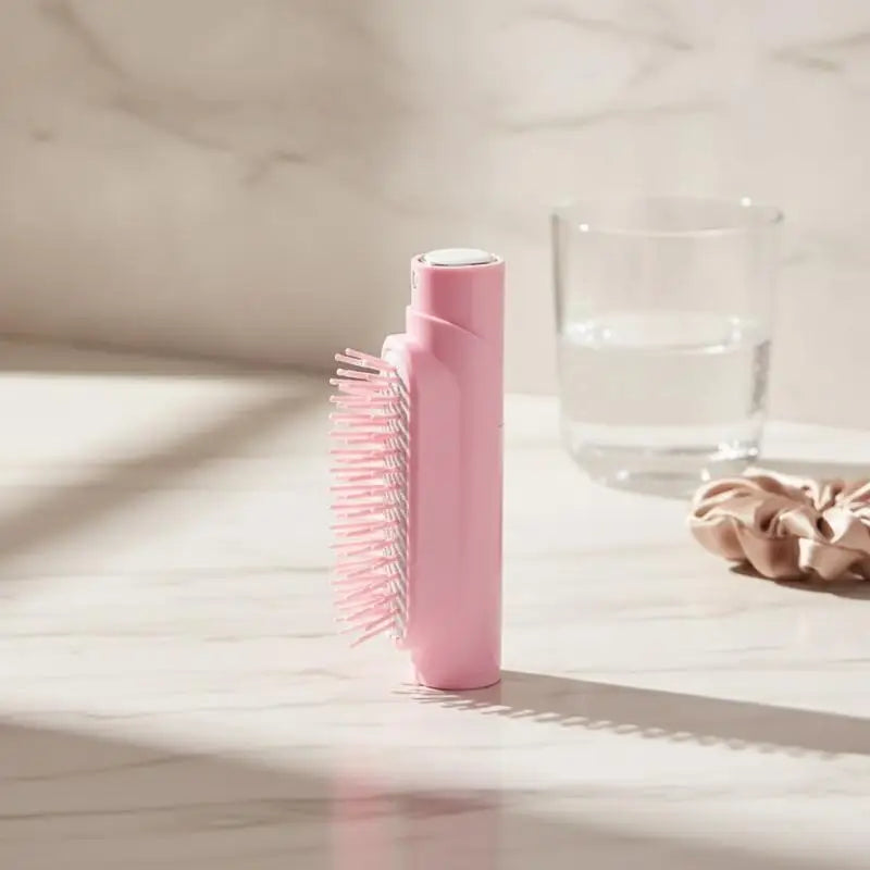Portable Hair Brush with Built-in Fine Mist Spray Anti-frizz Quick Hydration Tool for Women Travel Daily Hair Styling