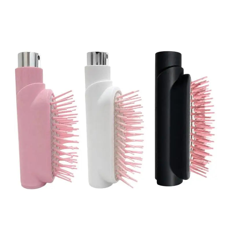 Portable Hair Brush with Built-in Fine Mist Spray Anti-frizz Quick Hydration Tool for Women Travel Daily Hair Styling
