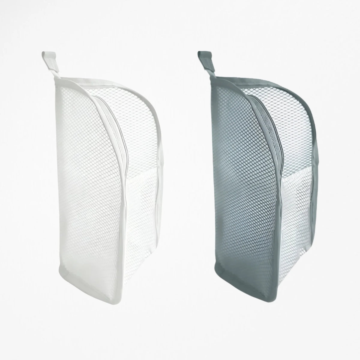Portable Mesh Standing Toiletry Bag, Lightweight Foldable Clear Hanging Travel Organiser for Toothbrush & Travel
