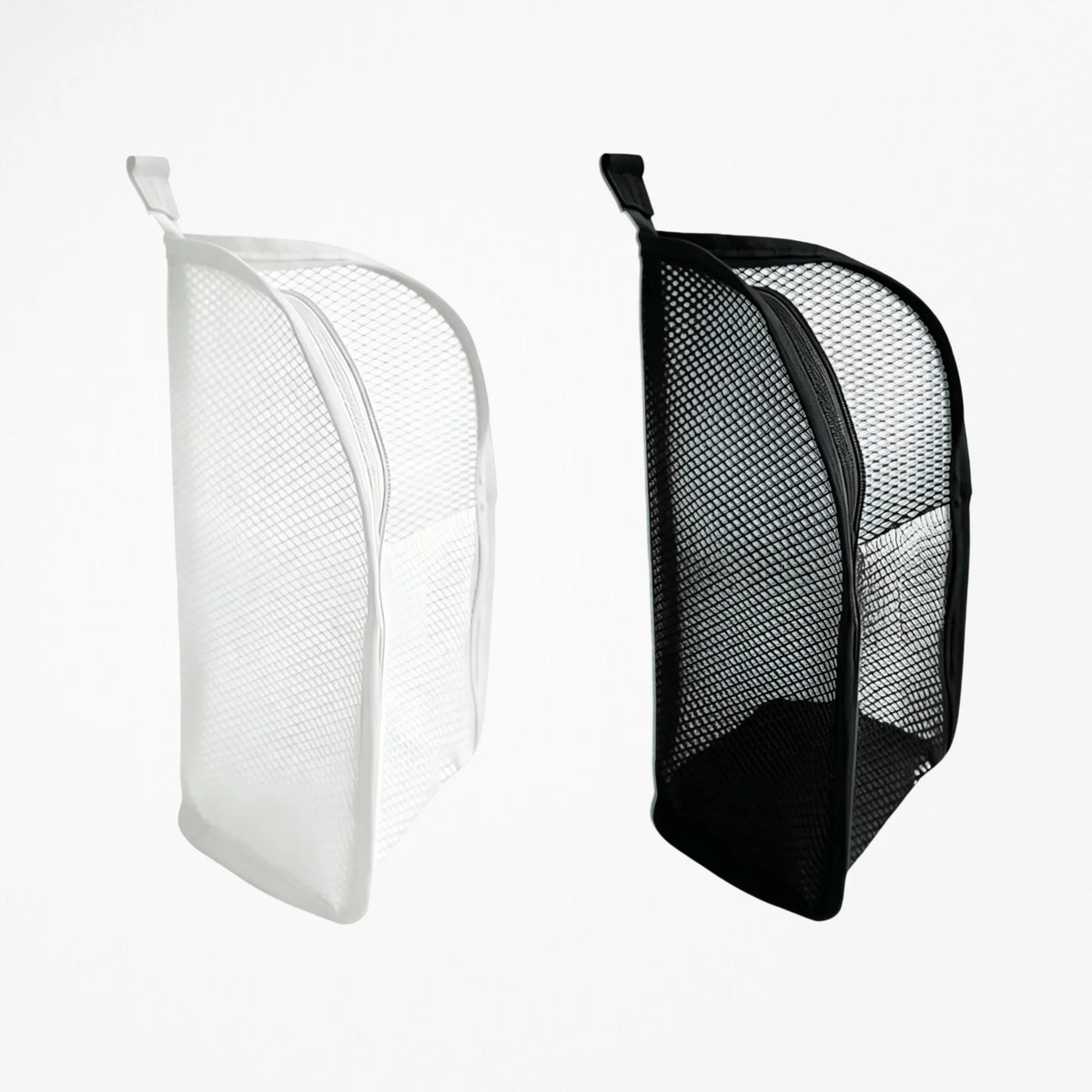 Portable Mesh Standing Toiletry Bag, Lightweight Foldable Clear Hanging Travel Organiser for Toothbrush & Travel